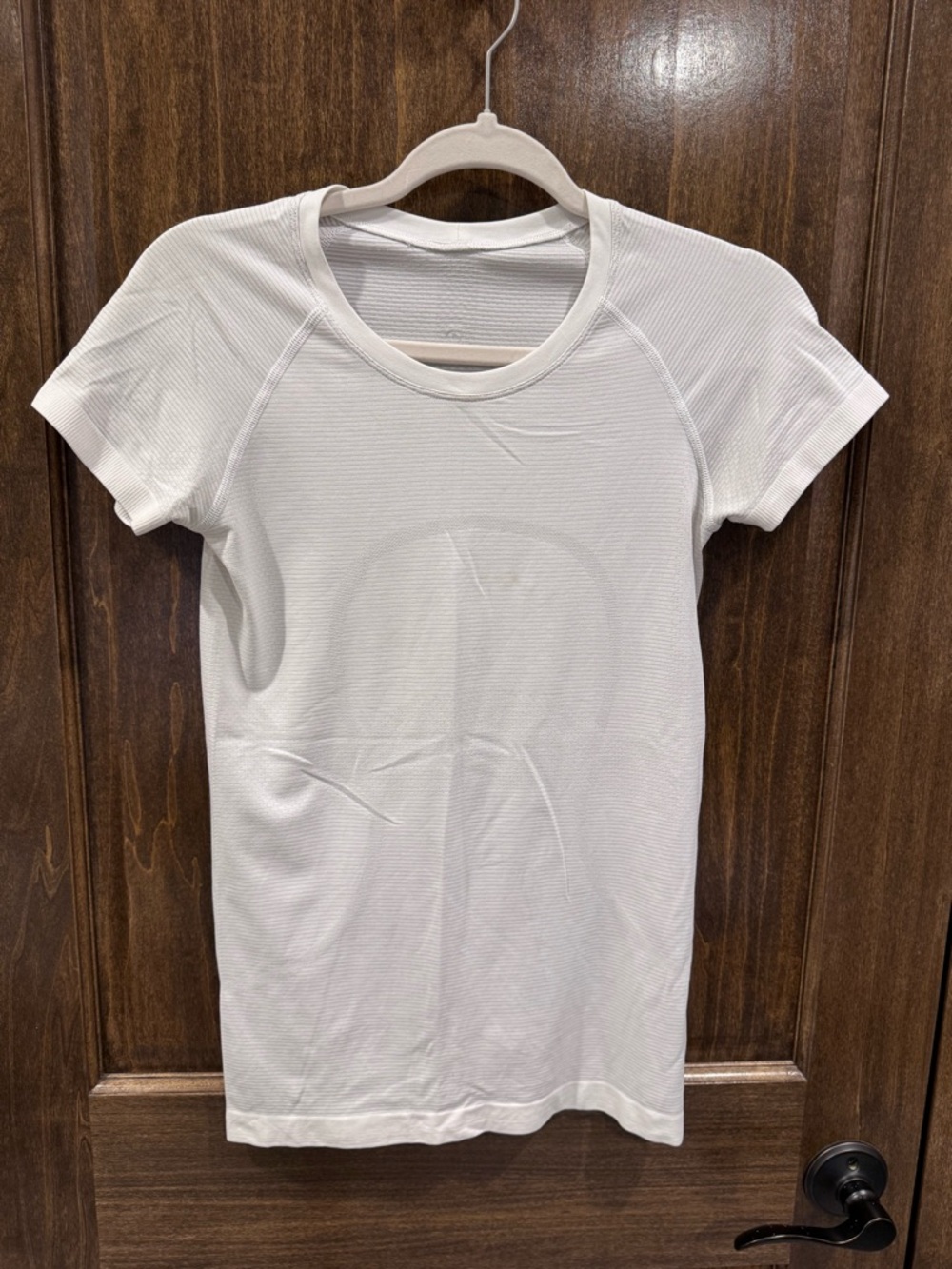 lululemon athletica White Ribbed Short-Sleeve Crew Tee